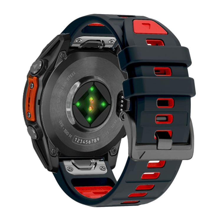 For Garmin 26mm Official Two Color Screw Buckle Quick Release Silicone Watch Band
