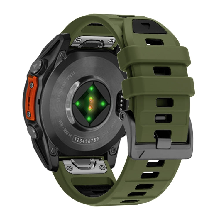 For Garmin 26mm Official Two Color Screw Buckle Quick Release Silicone Watch Band