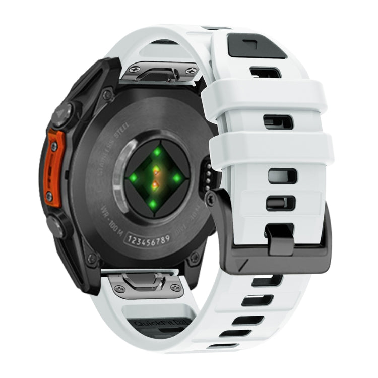 For Garmin 22mm Official Two Color Screw Buckle Quick Release Silicone Watch Band