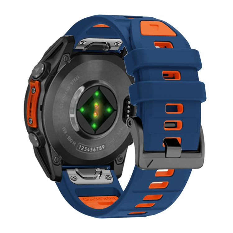 For Garmin 22mm Official Two Color Screw Buckle Quick Release Silicone Watch Band