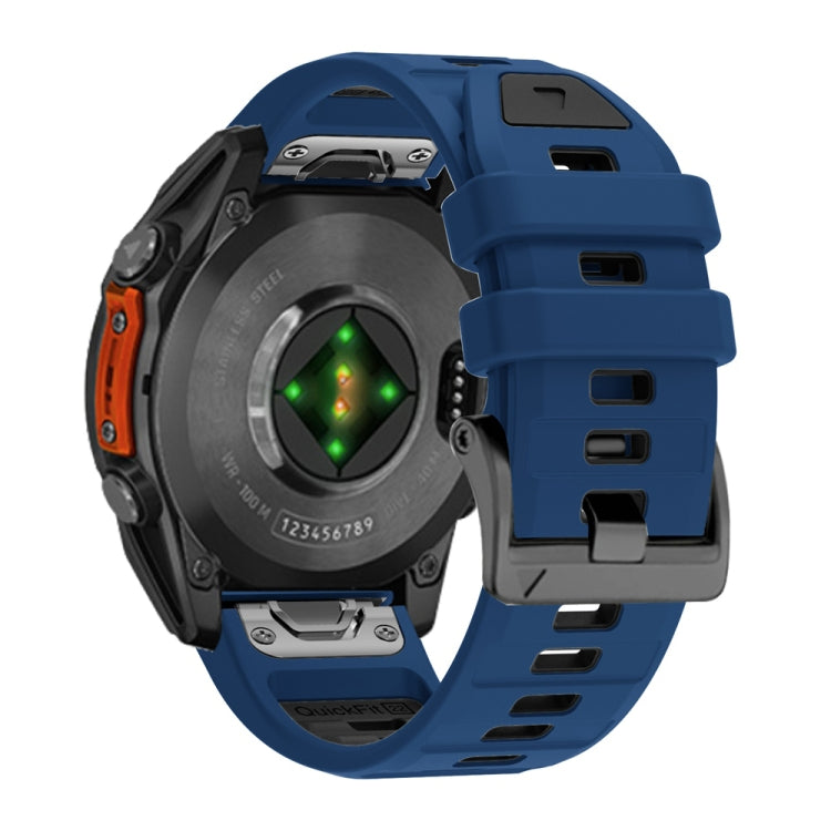 For Garmin 22mm Official Two Color Screw Buckle Quick Release Silicone Watch Band
