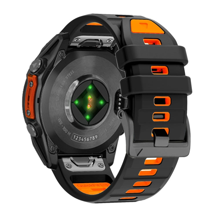 For Garmin 22mm Official Two Color Screw Buckle Quick Release Silicone Watch Band