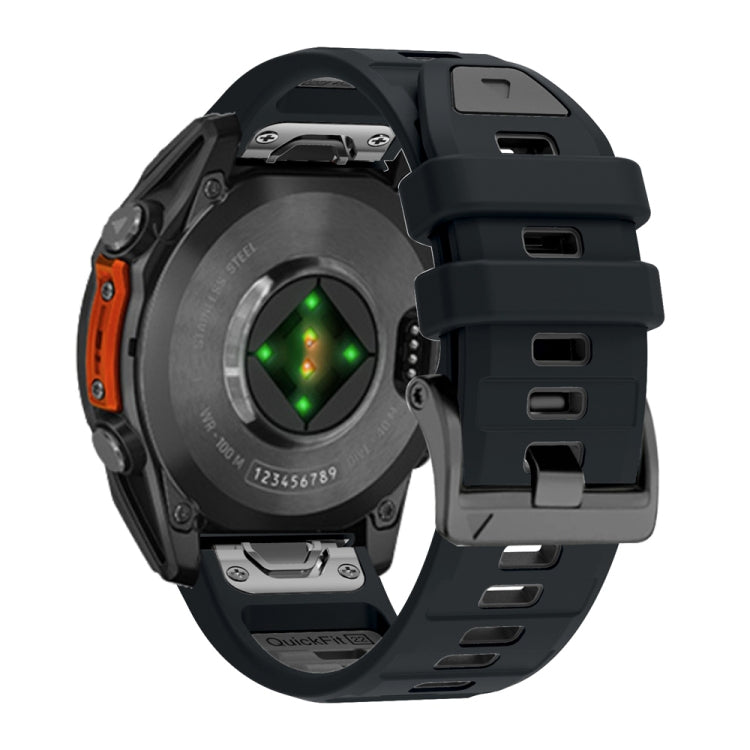 For Garmin 22mm Official Two Color Screw Buckle Quick Release Silicone Watch Band