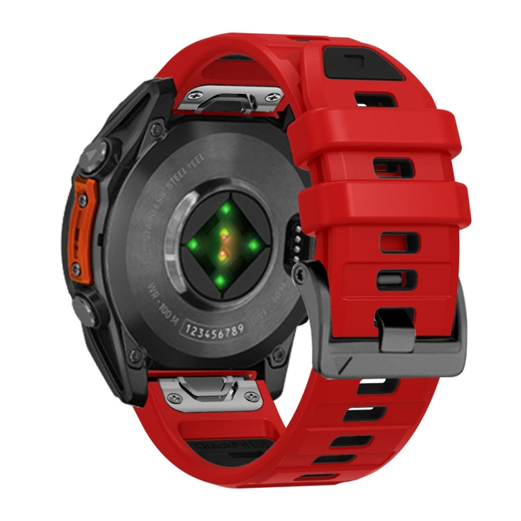 For Garmin 22mm Official Two Color Screw Buckle Quick Release Silicone Watch Band
