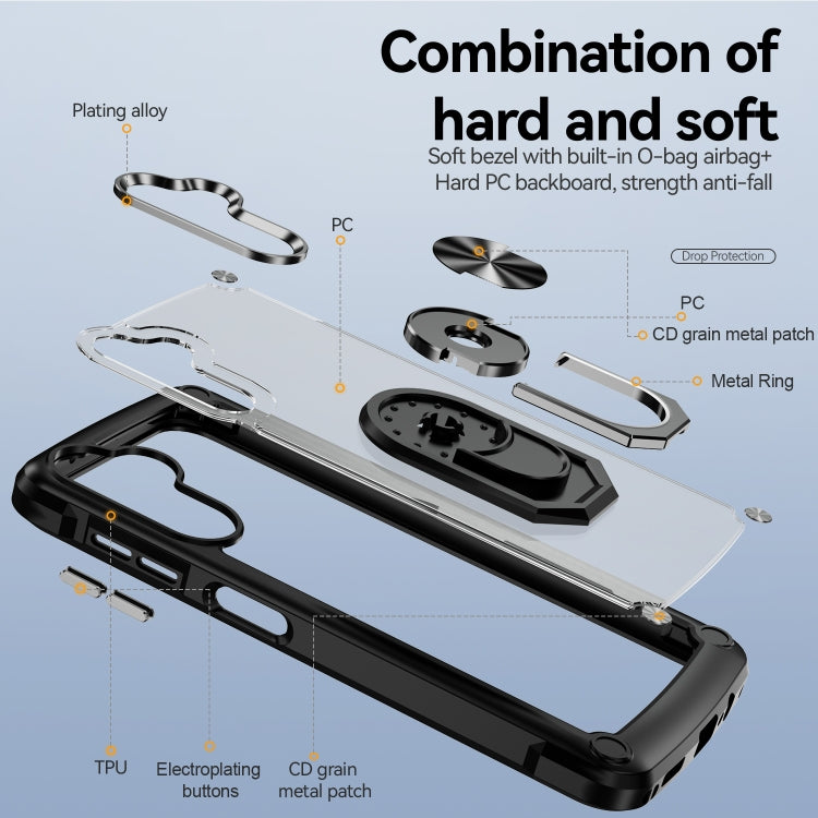 For Samsung Galaxy A16 5G TPU + PC Lens Protection Phone Case with Ring Holder