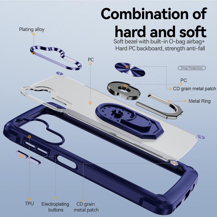 For Samsung Galaxy A36 5G TPU + PC Lens Protection Phone Case with Ring Holder