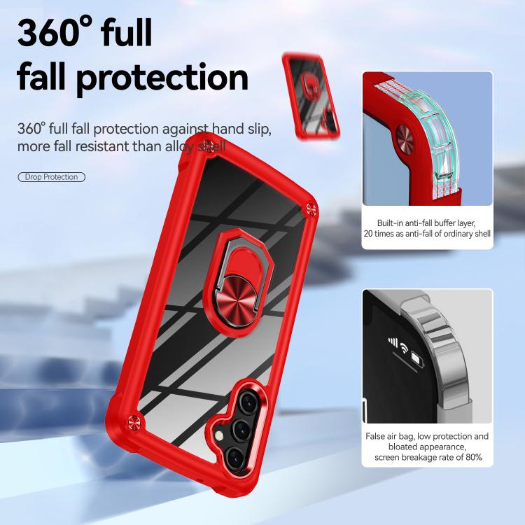 For Samsung Galaxy A37 5G TPU + PC Lens Protection Phone Case with Ring Holder