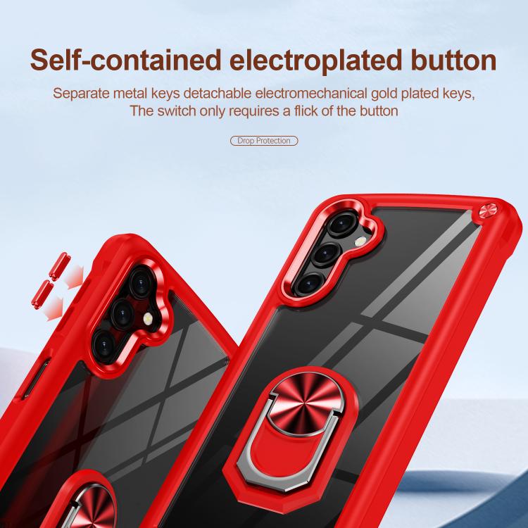 For Samsung Galaxy A37 5G TPU + PC Lens Protection Phone Case with Ring Holder