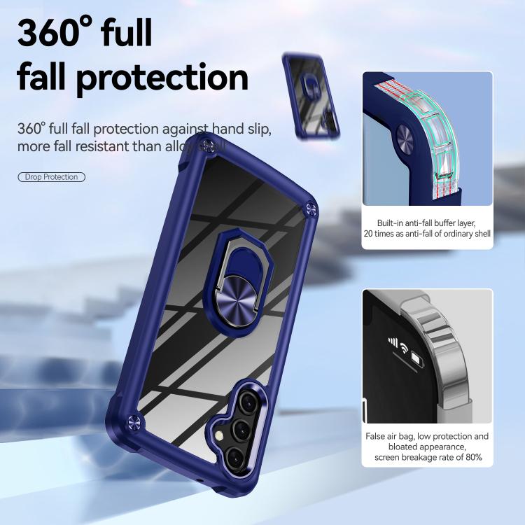 For Samsung Galaxy A37 5G TPU + PC Lens Protection Phone Case with Ring Holder