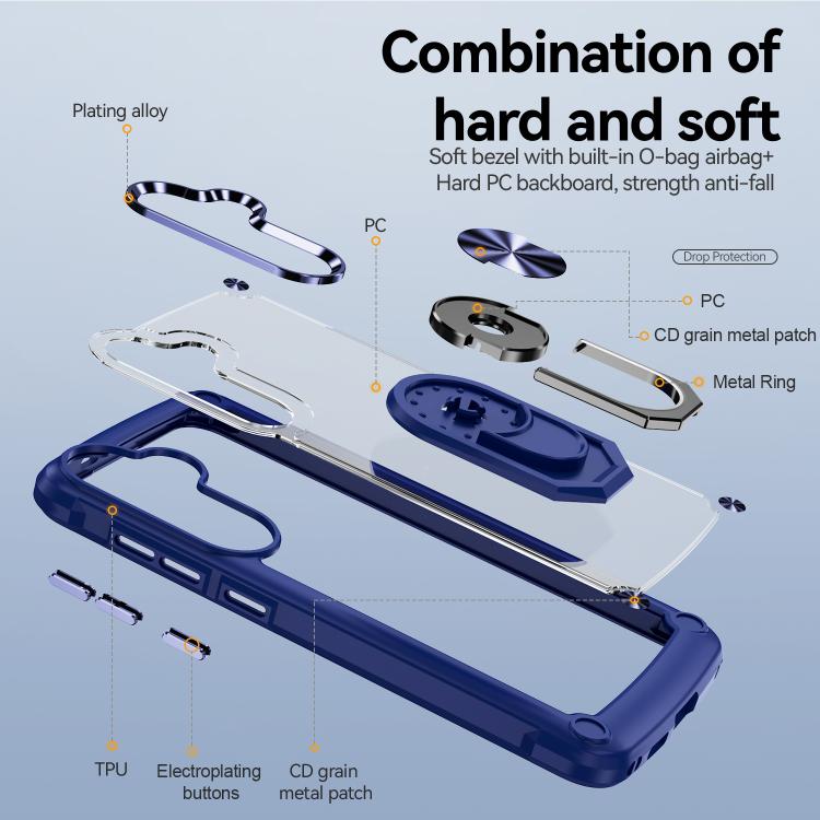 For Samsung Galaxy A57 5G TPU + PC Lens Protection Phone Case with Ring Holder