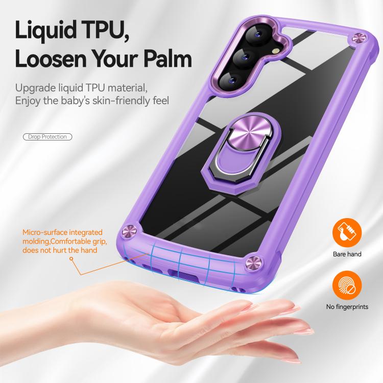 For Samsung Galaxy A57 5G TPU + PC Lens Protection Phone Case with Ring Holder