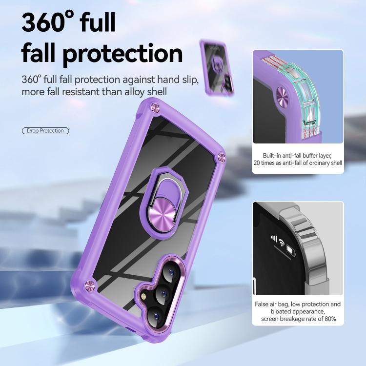 For Samsung Galaxy A57 5G TPU + PC Lens Protection Phone Case with Ring Holder