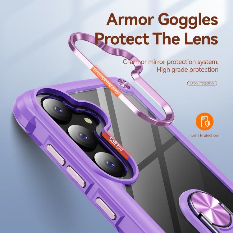 For Samsung Galaxy A57 5G TPU + PC Lens Protection Phone Case with Ring Holder