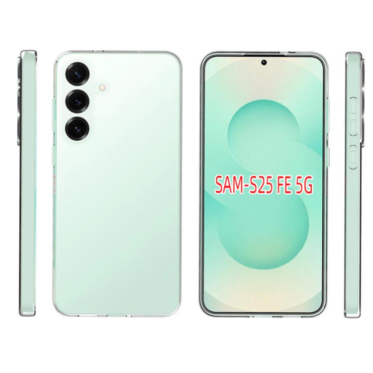 For Samsung Galaxy S25 FE 5G Waterproof Texture TPU Phone Case - Transparent