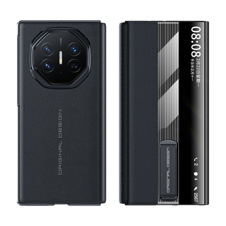 For Huawei Mate XT Ultimate Smart Side View Window Genuine Leather Phone Case