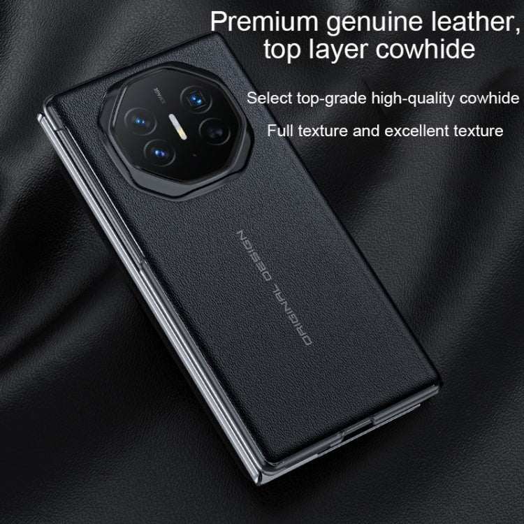 For Huawei Mate XT Ultimate Smart Side View Window Genuine Leather Phone Case