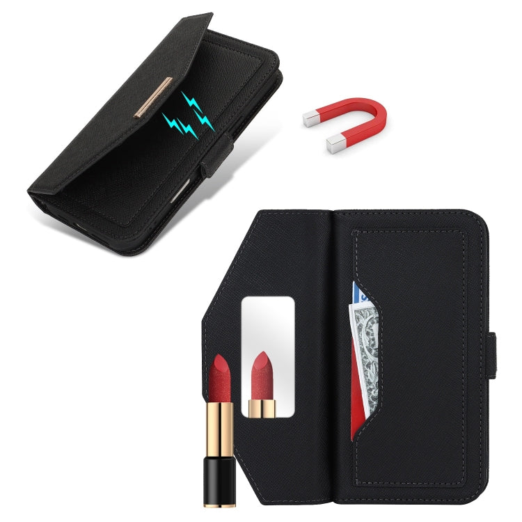 For iPhone 16 Pro Max Cross Texture Crossbody Lanyard Leather Phone Case