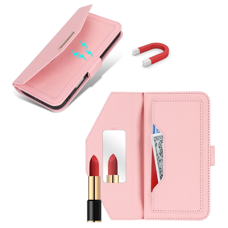 For iPhone 16 Pro Max Cross Texture Crossbody Lanyard Leather Phone Case