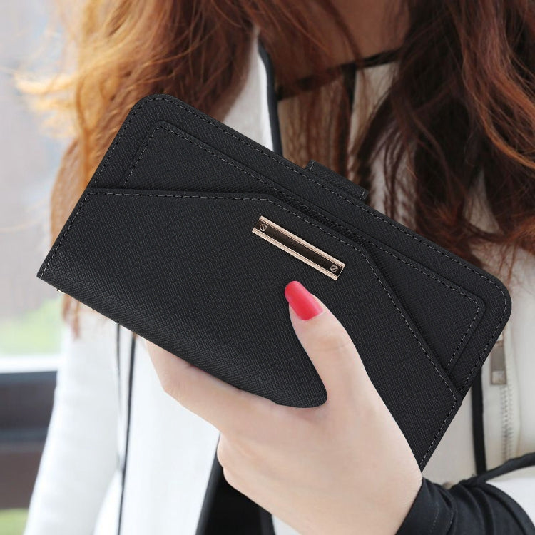 For iPhone 15 Pro Max Cross Texture Crossbody Lanyard Leather Phone Case