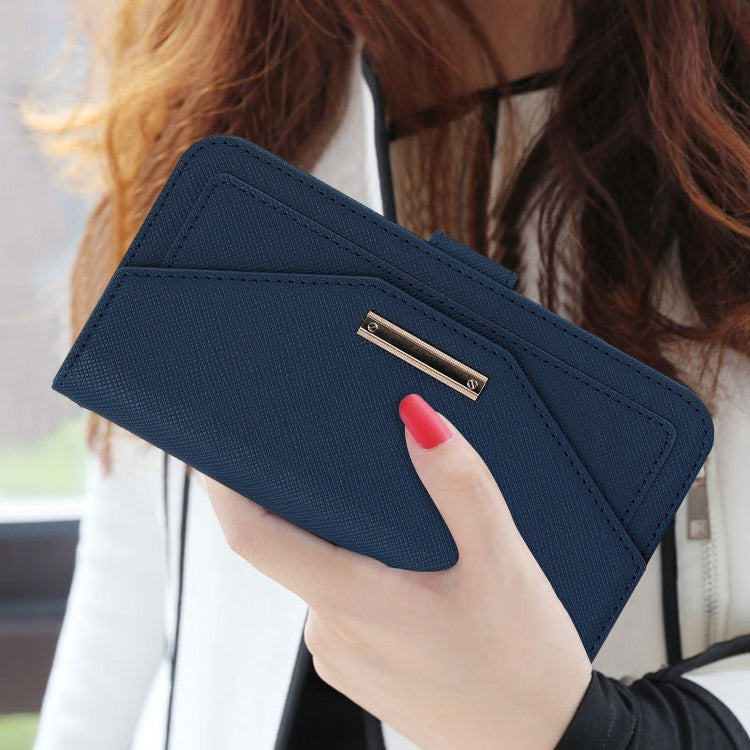 For iPhone 15 Plus Cross Texture Crossbody Lanyard Leather Phone Case