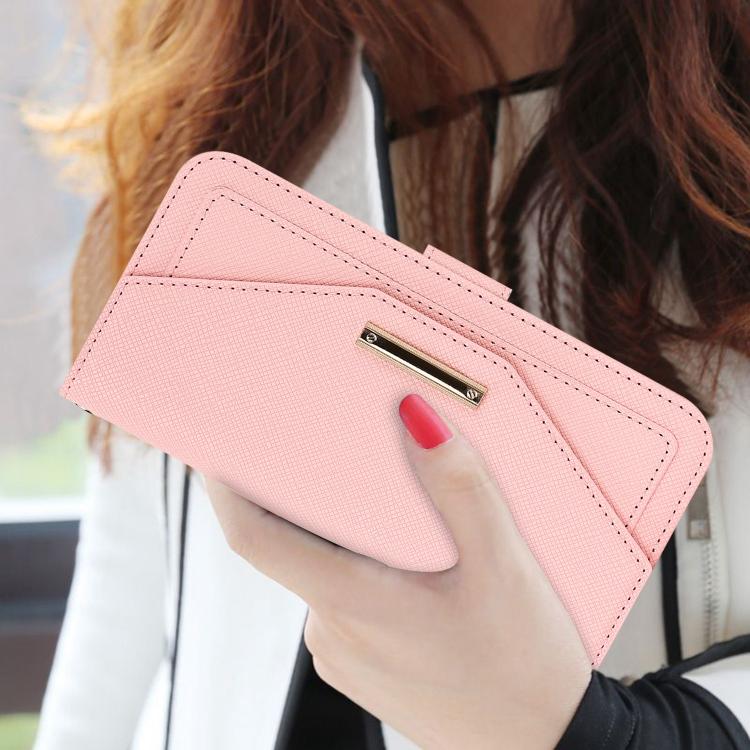 For iPhone 17 Pro Cross Texture Crossbody Lanyard Leather Phone Case