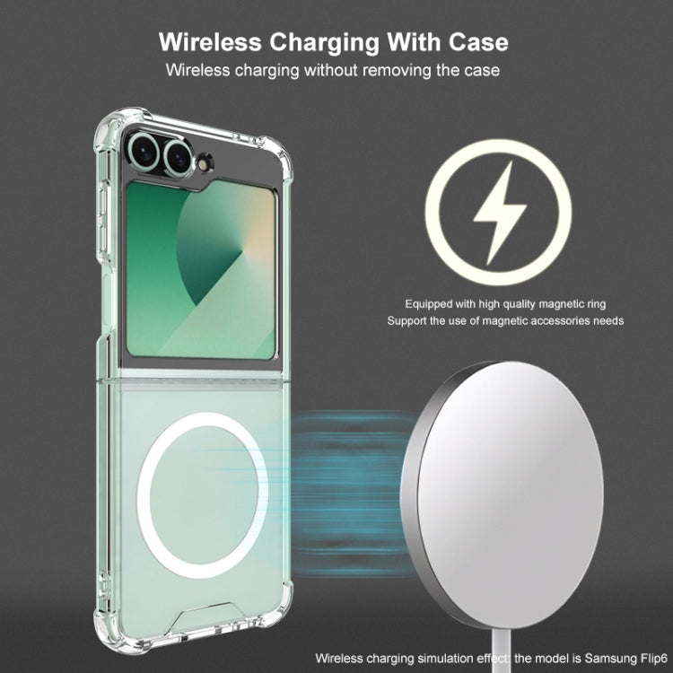 For Samsung Galaxy Z Flip6 / Flip7 FE IMAK Space Shield PC + TPU Airbag Shockproof MagSafe Phone Case - Transparent