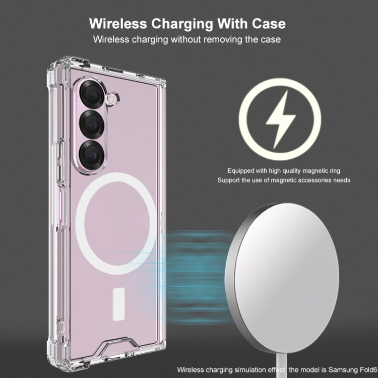 For Samsung Galaxy Z Fold6 IMAK Space Shield PC + TPU Airbag Shockproof MagSafe Phone Case - Transparent