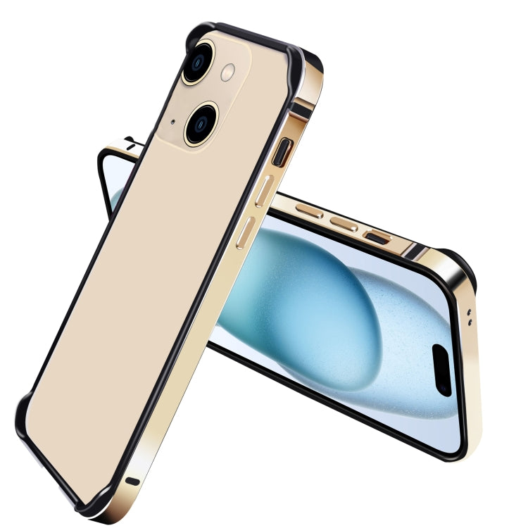 For iPhone 15 TPU + Aluminum Alloy Frame Phone Case
