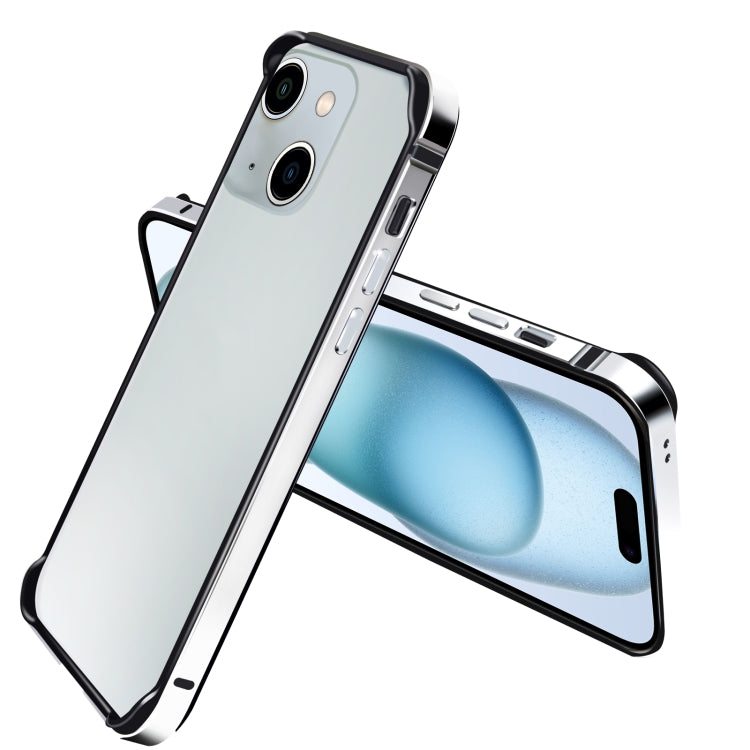 For iPhone 15 Plus TPU + Aluminum Alloy Frame Phone Case