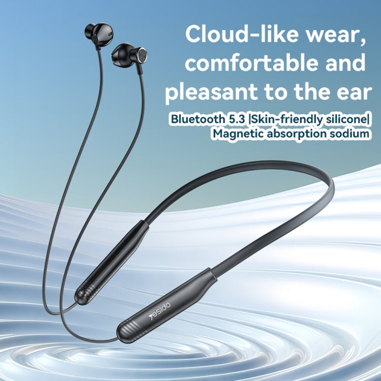 Yesido YSP20 Magnetic Neckband Wireless Bluetooth Earphone - Black