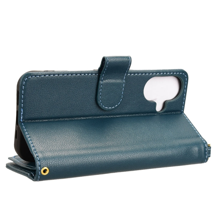 For iPhone 16 Litchi Texture Zipper Leather Phone Case