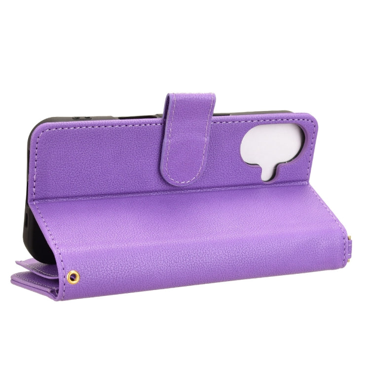 For iPhone 16 Plus Litchi Texture Zipper Leather Phone Case