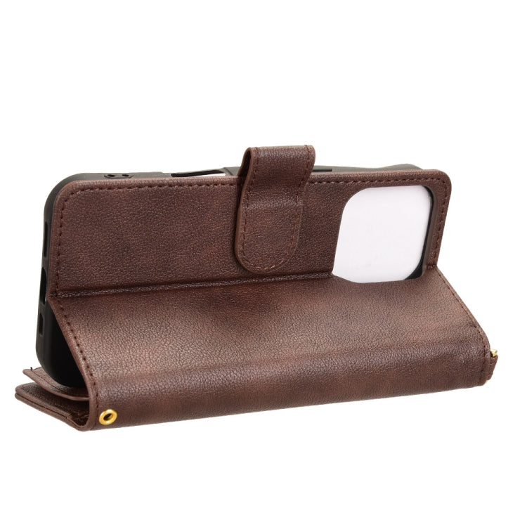 For iPhone 16 Pro Litchi Texture Zipper Leather Phone Case