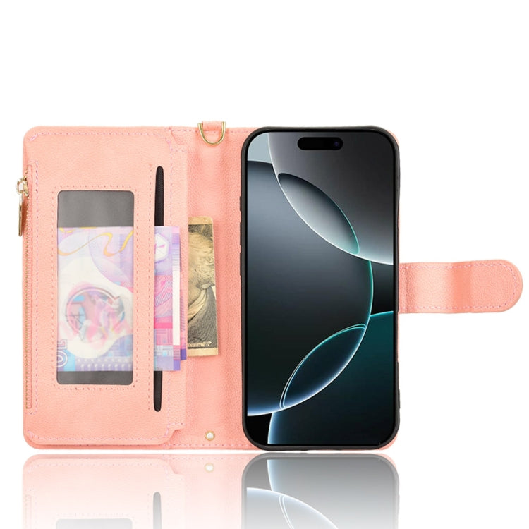 For iPhone 16 Pro Litchi Texture Zipper Leather Phone Case