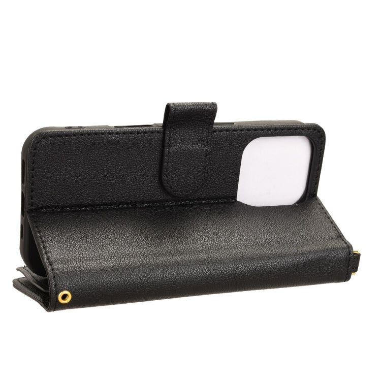 For iPhone 16 Pro Max Litchi Texture Zipper Leather Phone Case