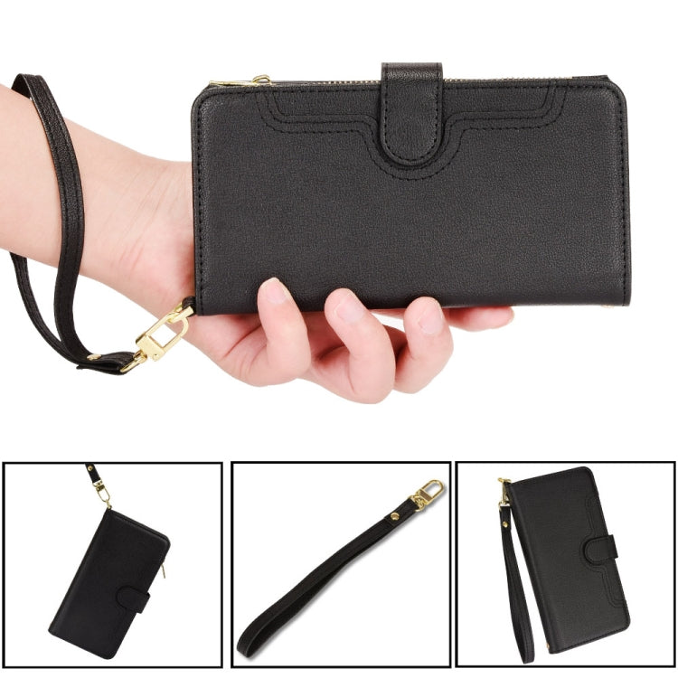 For iPhone 16 Pro Max Litchi Texture Zipper Leather Phone Case
