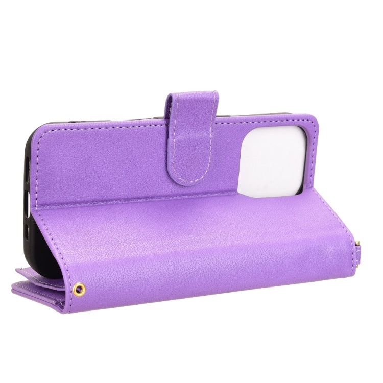 For iPhone 16 Pro Max Litchi Texture Zipper Leather Phone Case
