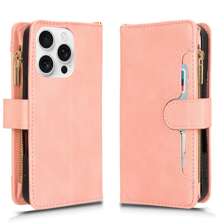 For iPhone 16 Pro Max Litchi Texture Zipper Leather Phone Case