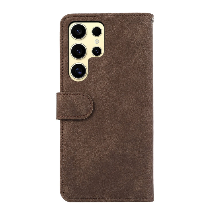 For Samsung Galaxy S25 Ultra 5G ABEEL Color Block Magnetic RFID Leather Phone Case