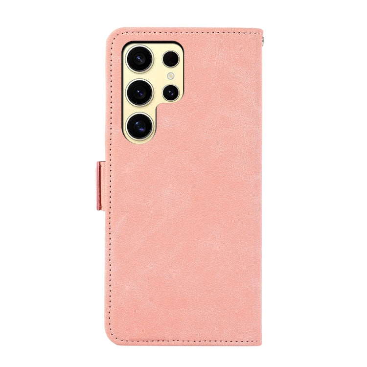 For Samsung Galaxy S25 Ultra 5G ABEEL Frosted Magnetic RFID Leather Phone Case