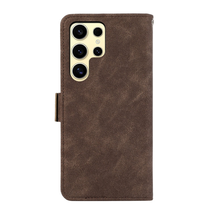 For Samsung Galaxy S25 Ultra 5G ABEEL Frosted Magnetic RFID Leather Phone Case