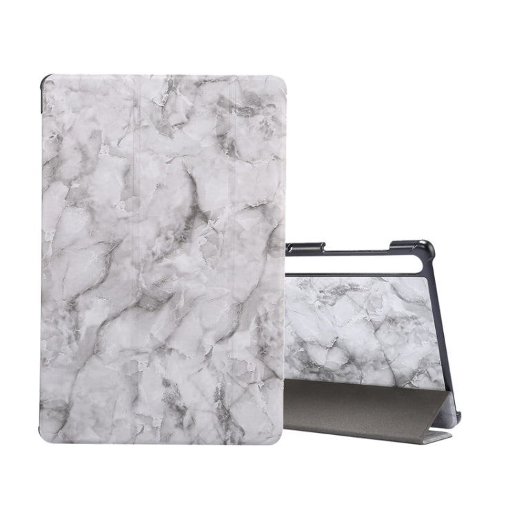 For Samsung Galaxy Tab S8 / Galaxy Tab S7 T870 Marble Texture Pattern Horizontal Flip Leather Case, with Three-folding Holder & Sleep / Wake-up