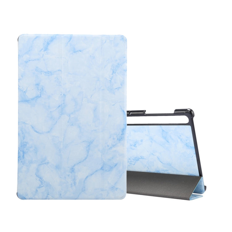 For Samsung Galaxy Tab S8 / Galaxy Tab S7 T870 Marble Texture Pattern Horizontal Flip Leather Case, with Three-folding Holder & Sleep / Wake-up