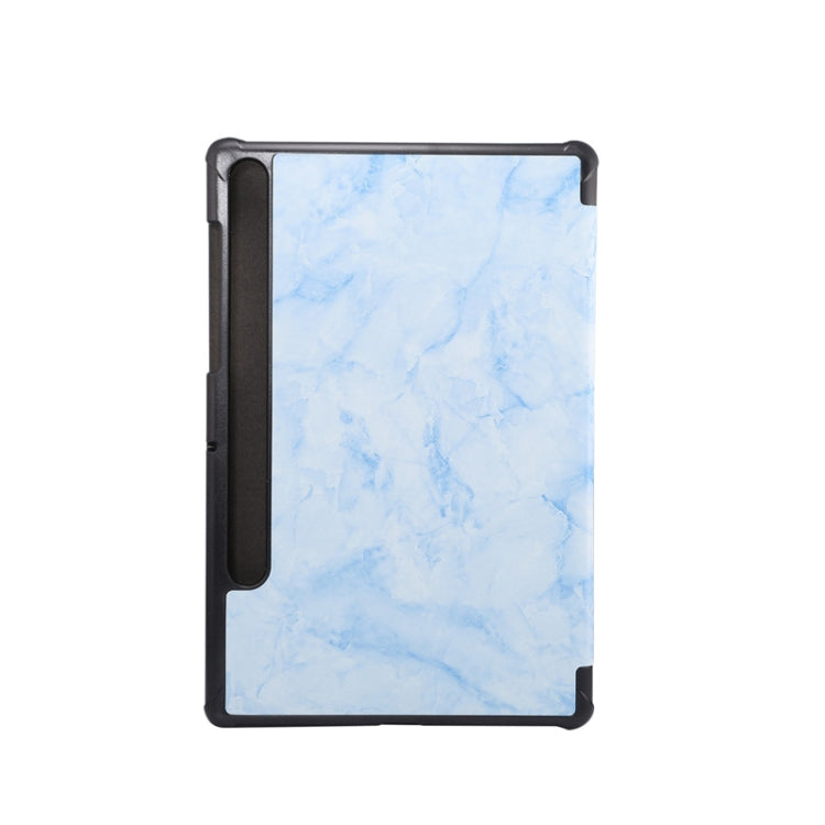 For Samsung Galaxy Tab S8 / Galaxy Tab S7 T870 Marble Texture Pattern Horizontal Flip Leather Case, with Three-folding Holder & Sleep / Wake-up