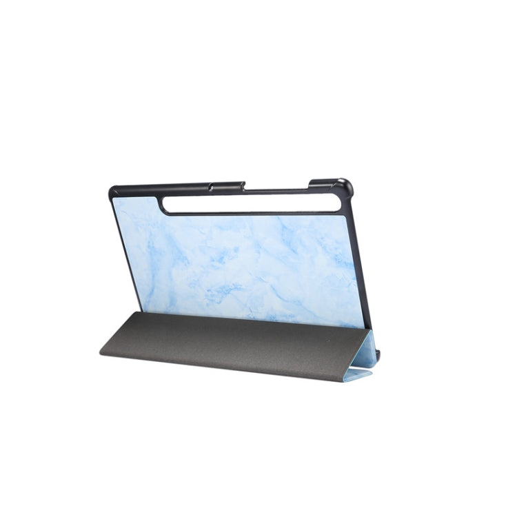 For Samsung Galaxy Tab S8 / Galaxy Tab S7 T870 Marble Texture Pattern Horizontal Flip Leather Case, with Three-folding Holder & Sleep / Wake-up