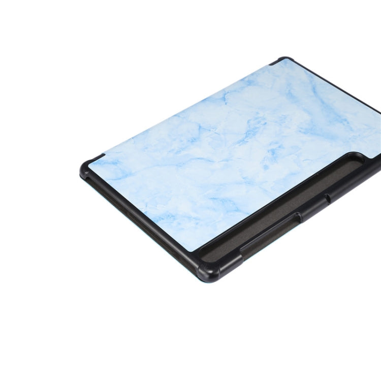 For Samsung Galaxy Tab S8 / Galaxy Tab S7 T870 Marble Texture Pattern Horizontal Flip Leather Case, with Three-folding Holder & Sleep / Wake-up