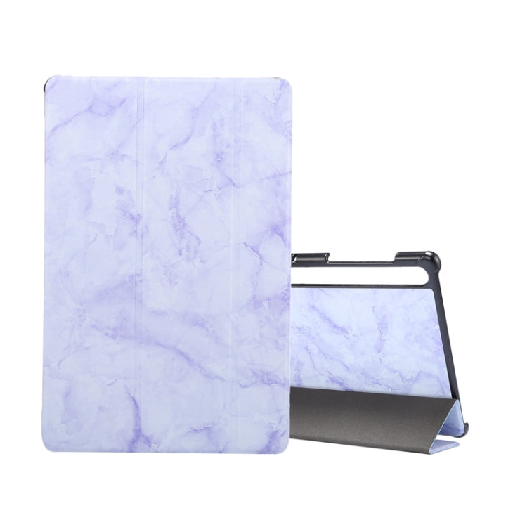 For Samsung Galaxy Tab S8 / Galaxy Tab S7 T870 Marble Texture Pattern Horizontal Flip Leather Case, with Three-folding Holder & Sleep / Wake-up