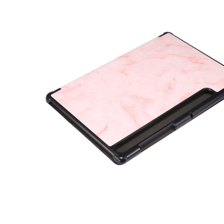 For Samsung Galaxy Tab S8 / Galaxy Tab S7 T870 Marble Texture Pattern Horizontal Flip Leather Case, with Three-folding Holder & Sleep / Wake-up