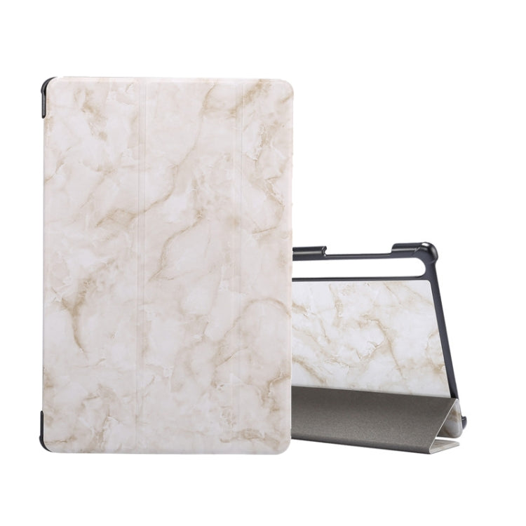 For Samsung Galaxy Tab S8 / Galaxy Tab S7 T870 Marble Texture Pattern Horizontal Flip Leather Case, with Three-folding Holder & Sleep / Wake-up