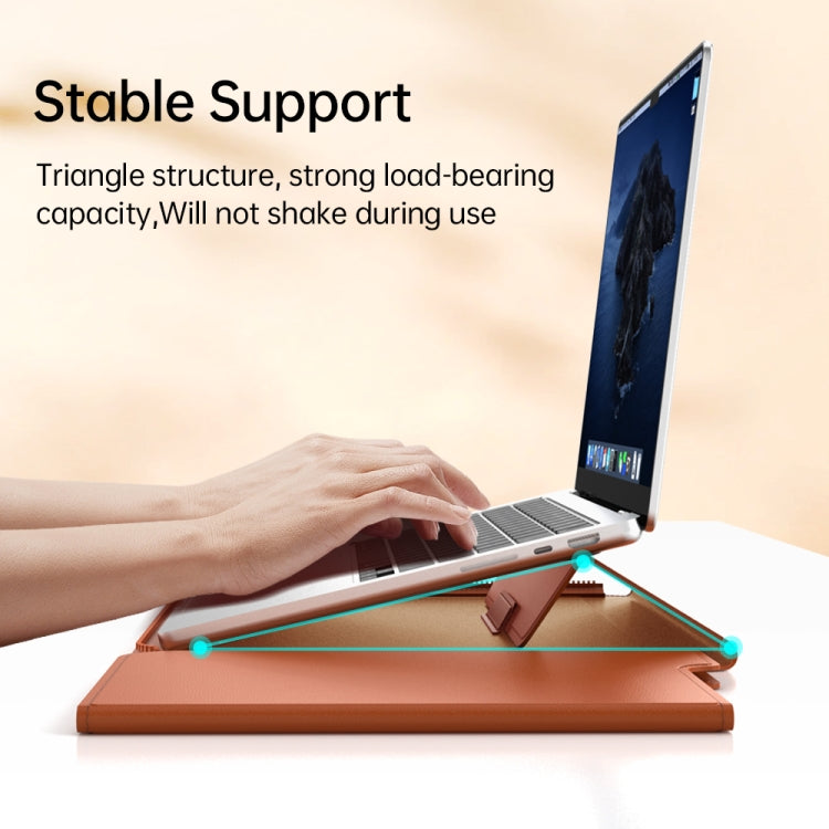 Multifunctional Laptop PU Magnetic Stand Split Liner Bag with Mouse Pad Function, Size:15 inch